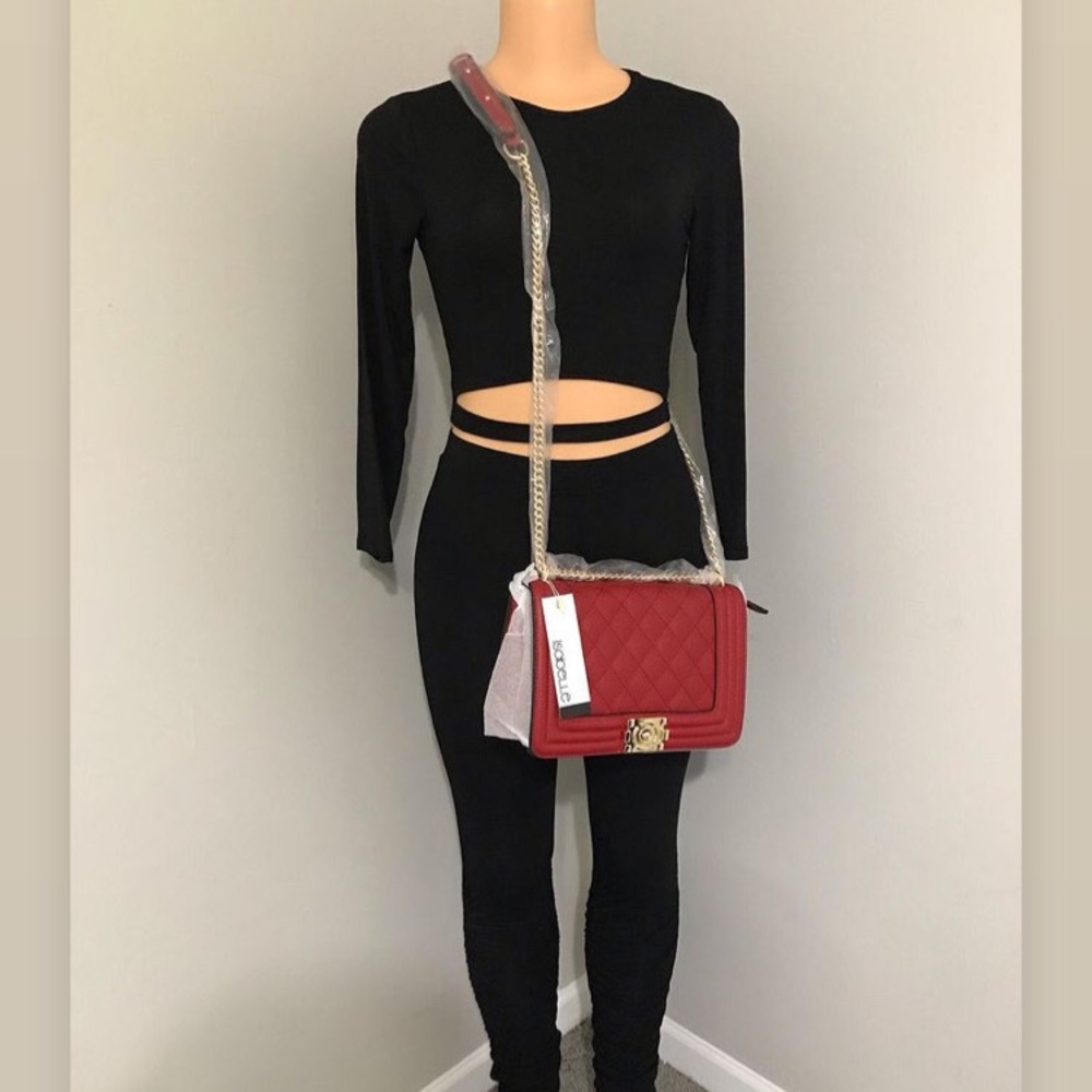 Red Bag and Pants Set